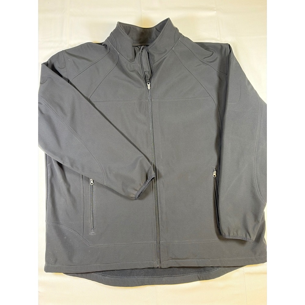 Synergy Mens Black Softshell Fleece Lined Full Zip Jacket 3XLT Big and Tall